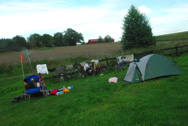 Camping outside a lake Camping outside a lake