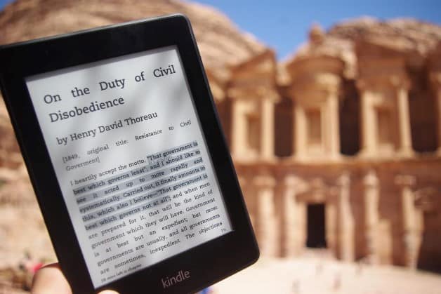 Another photo of my Kindle Paperwhite in Petra, Jordan