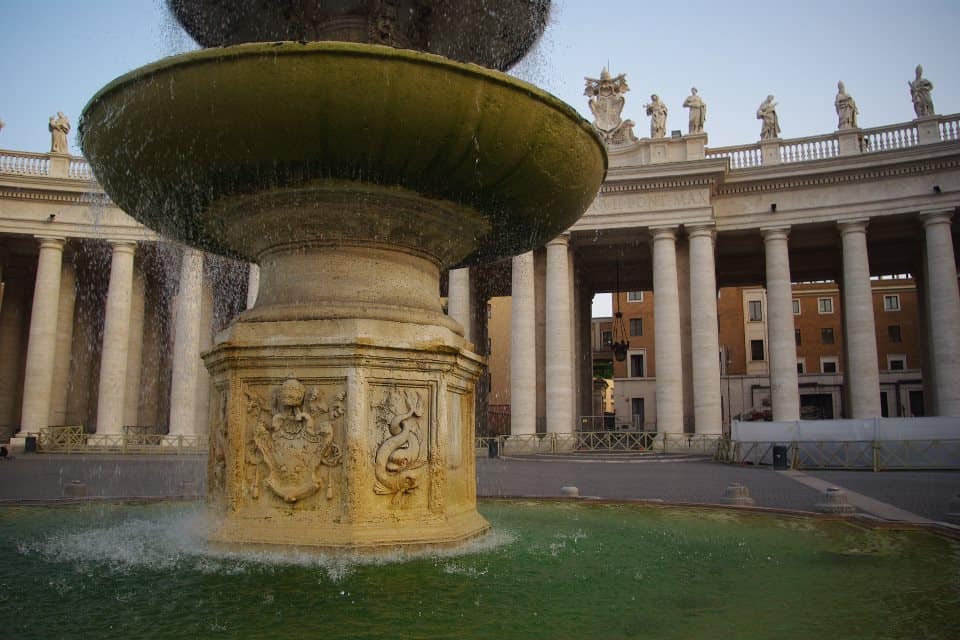 a fountain in Saint Peter's Square