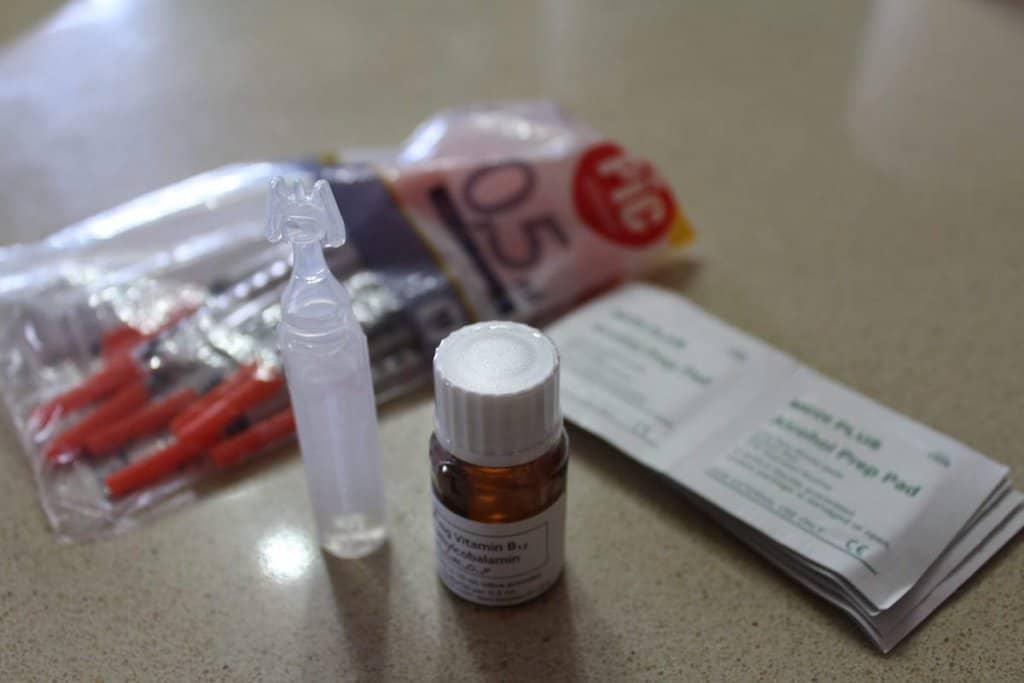 Vitamin B12 injections kit.